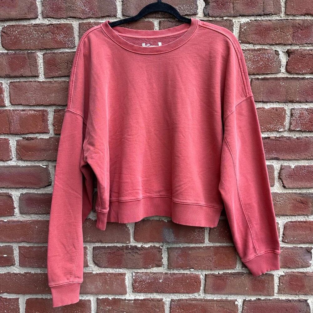 Madewell Raglan Crewneck Sweatshirt Wild Poppy Women’s XL NEW - Picture 2 of 8